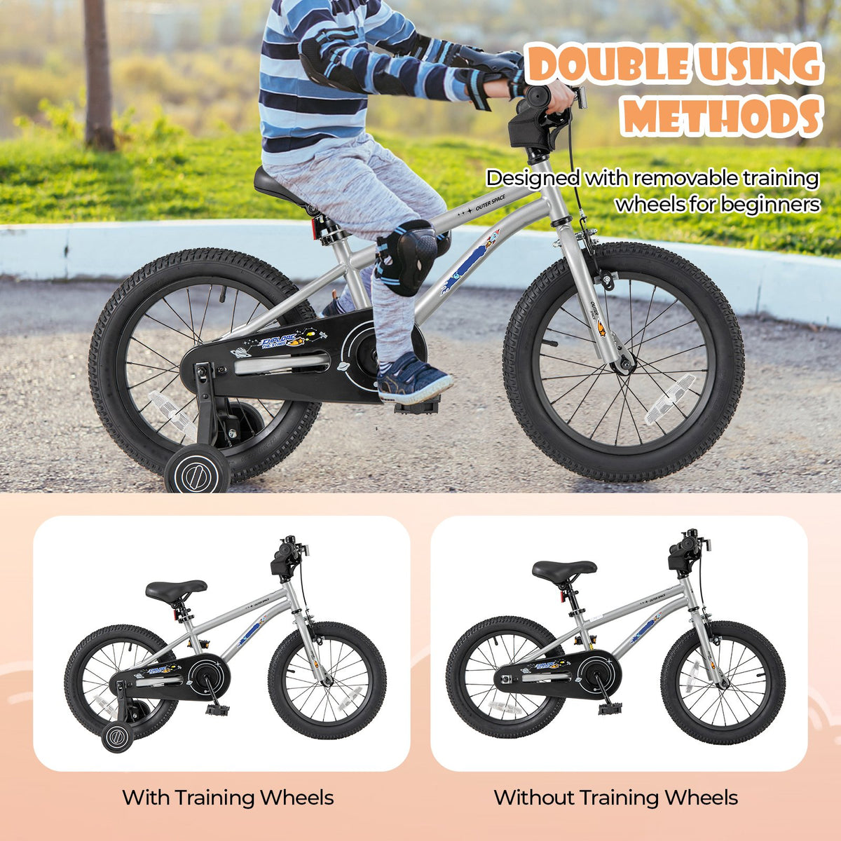 16-Inch Kids Bike Bicycle for Boys Girls 4-7 Adjustable with High Carbon Steel Frame-16 inches view 8