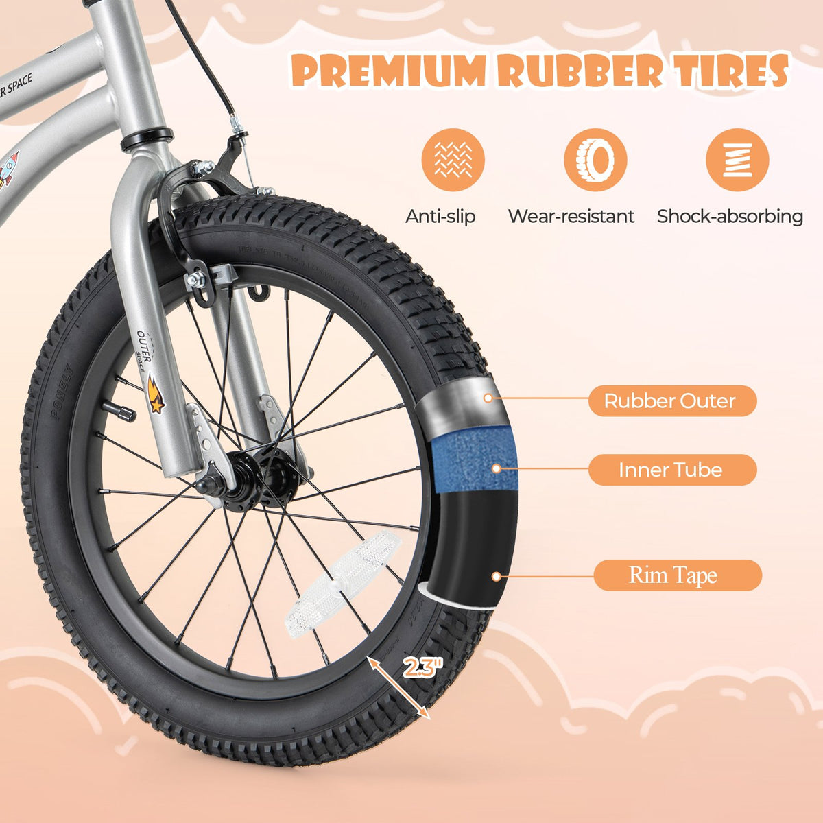 16-Inch Kids Bike Bicycle for Boys Girls 4-7 Adjustable with High Carbon Steel Frame-16 inches view 9