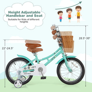 16 Inch Kids Bike Bicycle with Training Wheels and 2 Brake System Ages 4-7 Years Old-16 inches view 5