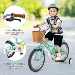 16 Inch Kids Bike Bicycle with Training Wheels and 2 Brake System Ages 4-7 Years Old-16 inches view 8