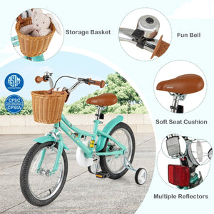 16 Inch Kids Bike Bicycle with Training Wheels and 2 Brake System Ages 4-7 Years Old-16 inches view 9
