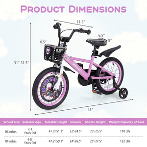 16 Inch Kids Bike for 4-8 Years Old Sport Bicycle with Adjustable Handlebar and Saddle-16 inches view 4