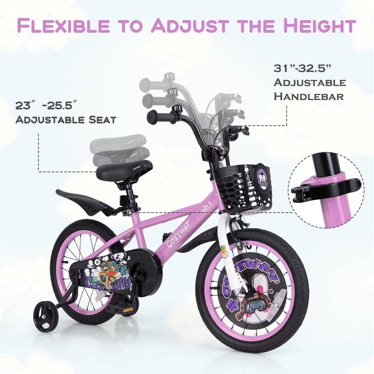 16 Inch Kids Bike for 4-8 Years Old Sport Bicycle with Adjustable Handlebar and Saddle-16 inches view 5