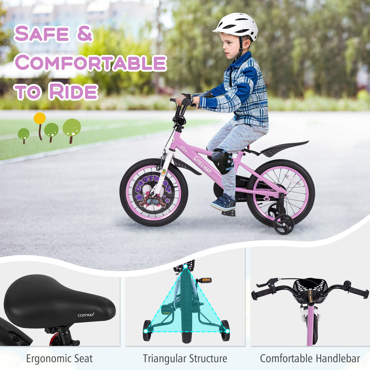 16 Inch Kids Bike for 4-8 Years Old Sport Bicycle with Adjustable Handlebar and Saddle-16 inches view 7