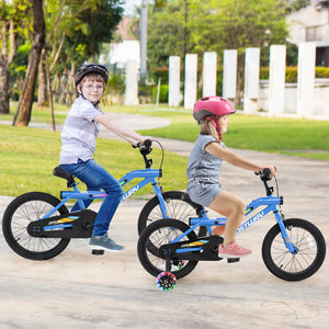 Patented 16 Inch Kids Bike LED Lighted Adjustable with Training Wheels for 4-7 Years Old Kids-16 inches view 3