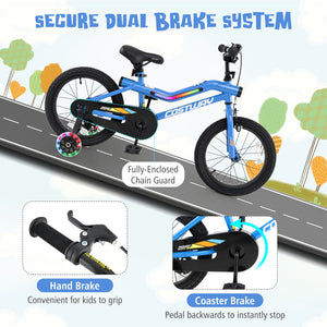 Patented 16 Inch Kids Bike LED Lighted Adjustable with Training Wheels for 4-7 Years Old Kids-16 inches view 6