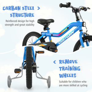 Patented 16 Inch Kids Bike LED Lighted Adjustable with Training Wheels for 4-7 Years Old Kids-16 inches view 8