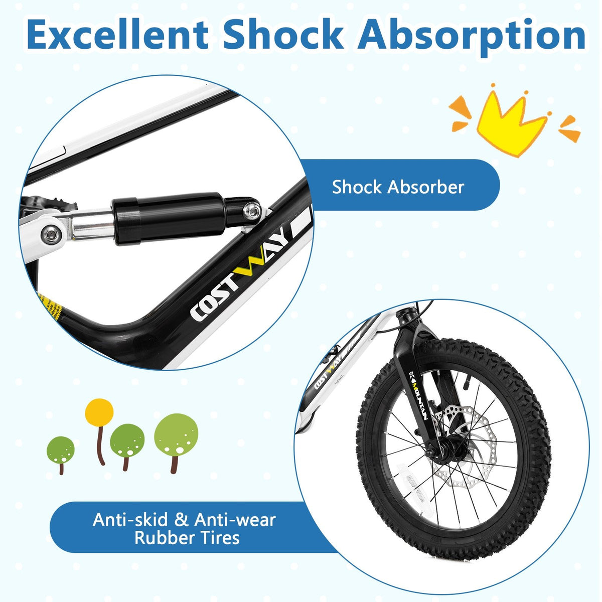 16 Inch Kids Bike Magnesium Alloy Bicycle Adjustable for Aged 4 to 7-16 inches view 6