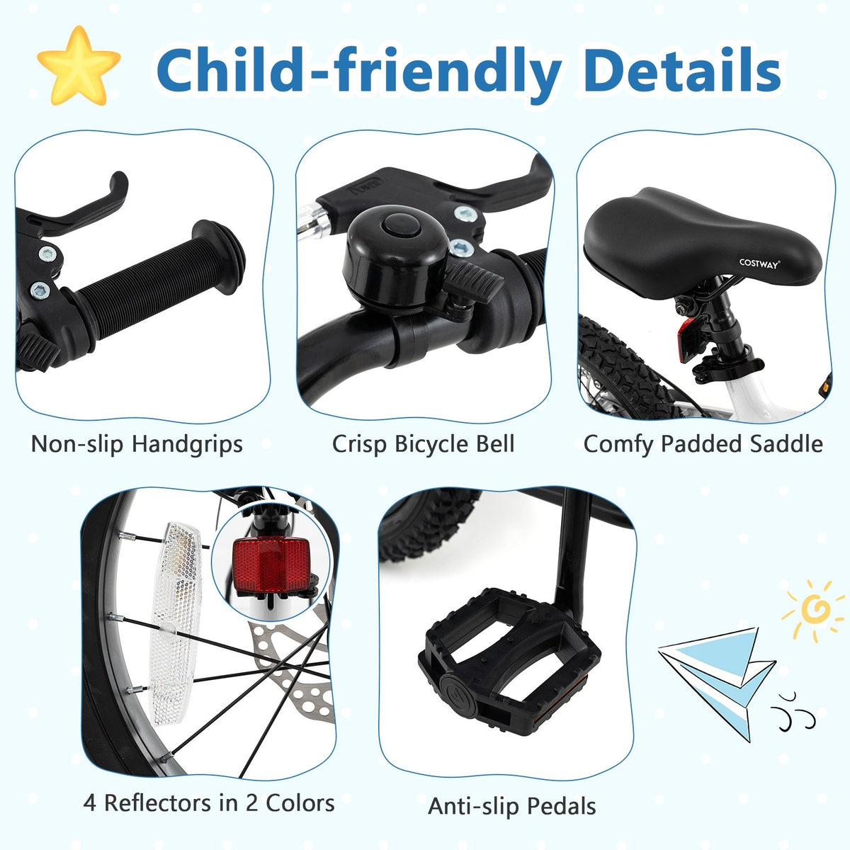 16 Inch Kids Bike Magnesium Alloy Bicycle Adjustable for Aged 4 to 7-16 inches view 9