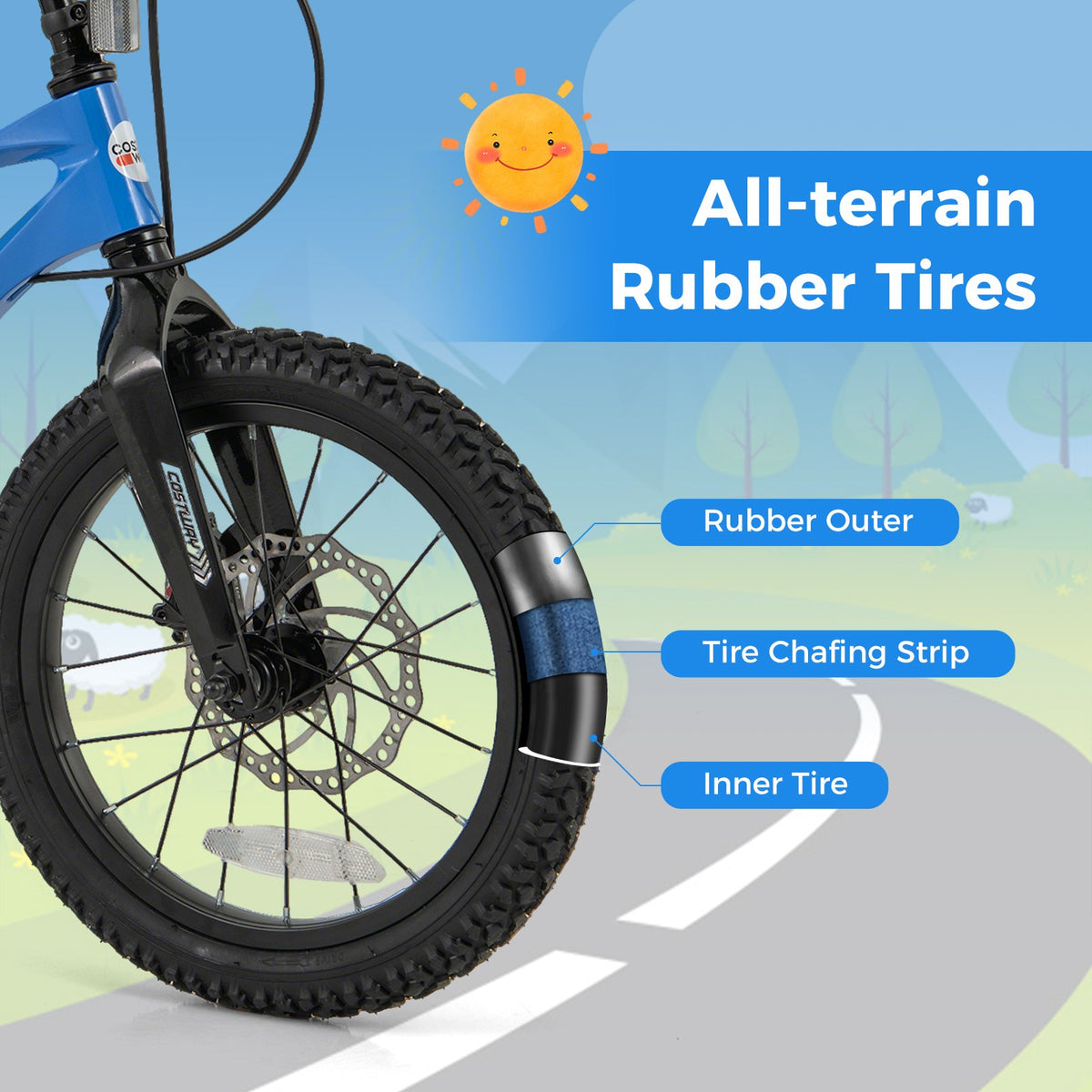 16 Inch Kids Bike Magnesium Alloy Training Bicycle Adjustable for 4 to 7 Years Old-16 inches view 5