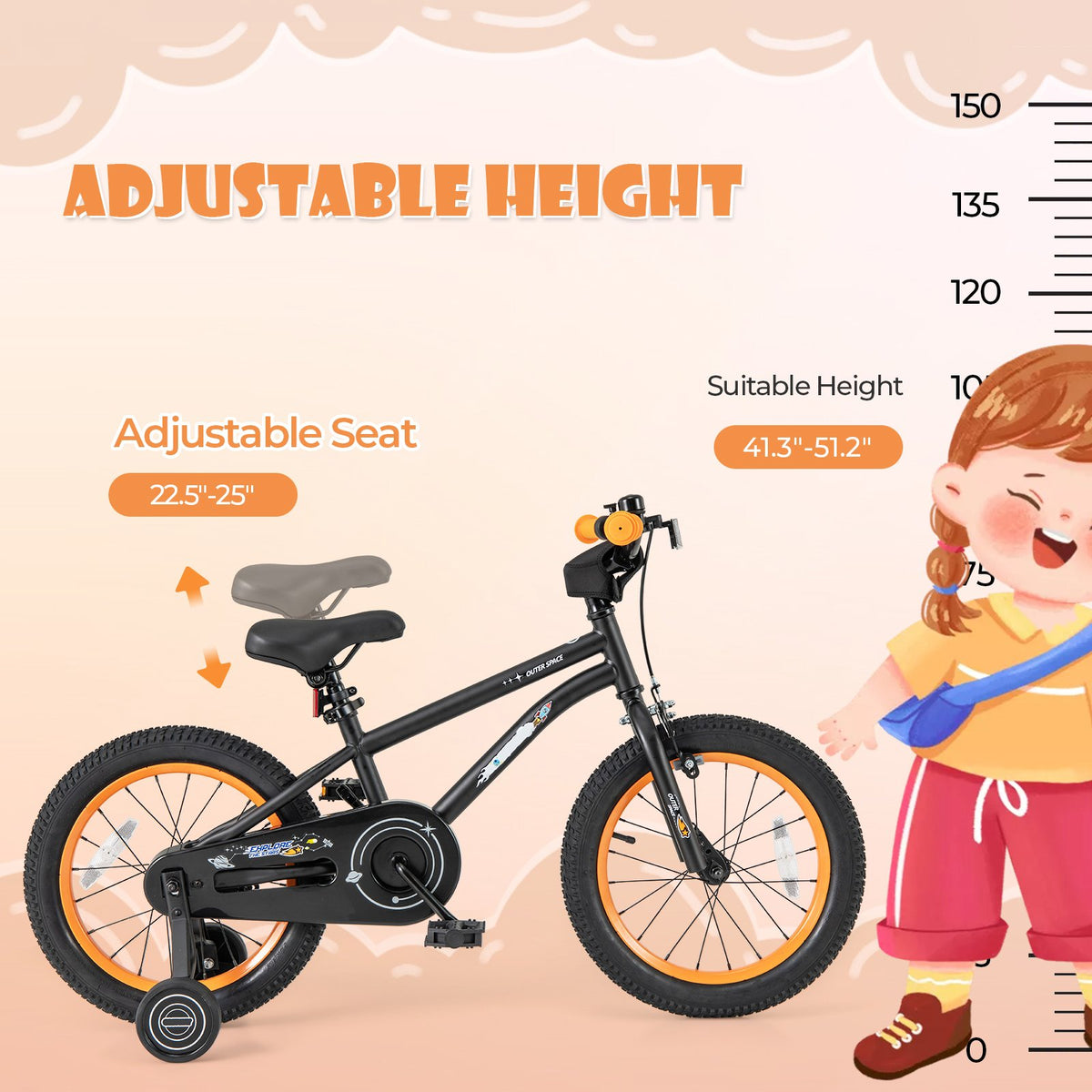 16-Inch Kids Bike Sport Bicycle for 4-7 Years Old with Adjustable Seat and Reflectors-16 inches view 5