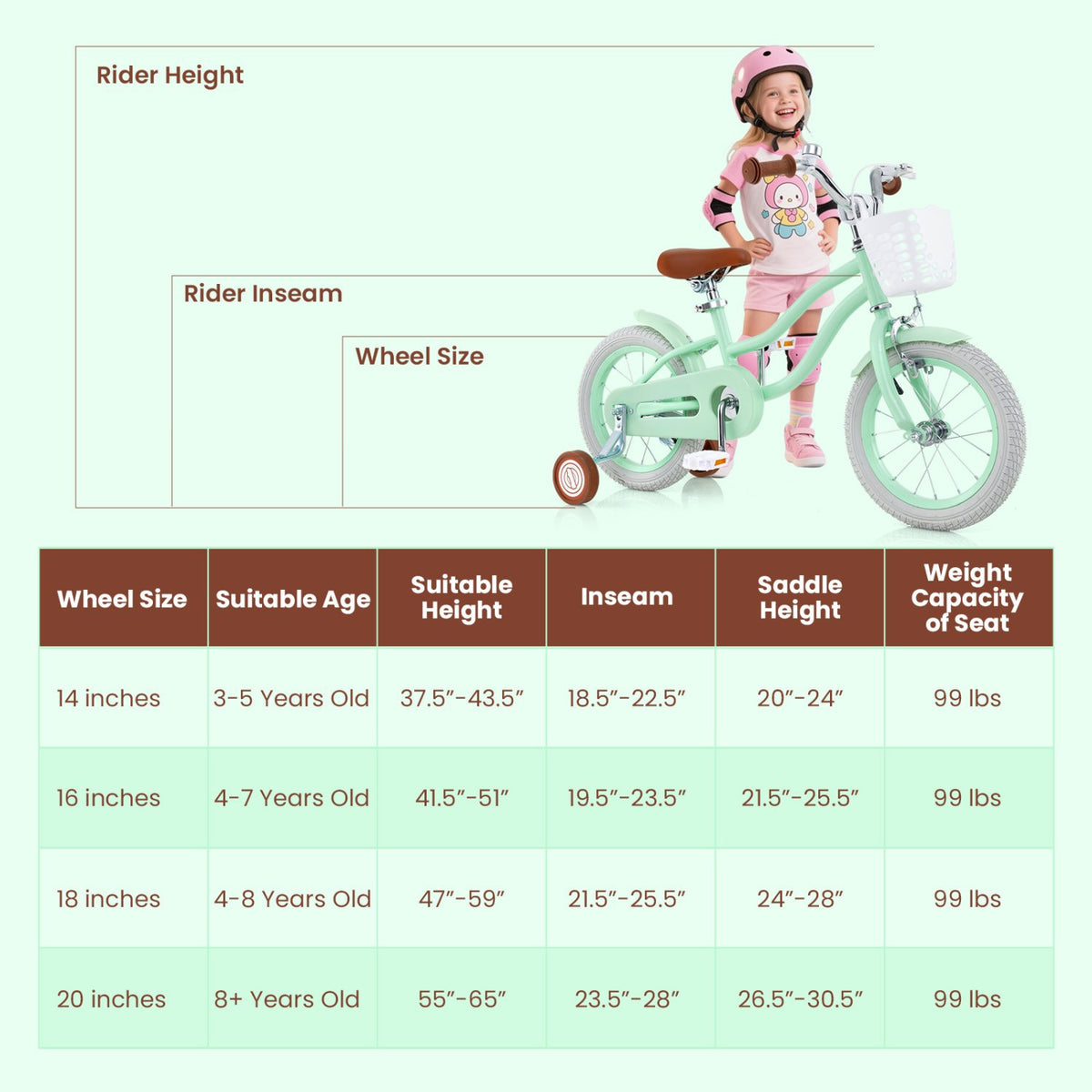 16 Inch Kids Bike with Adjustable Seat and Bell for Kids 3-8 Years Olds-16 inches view 4