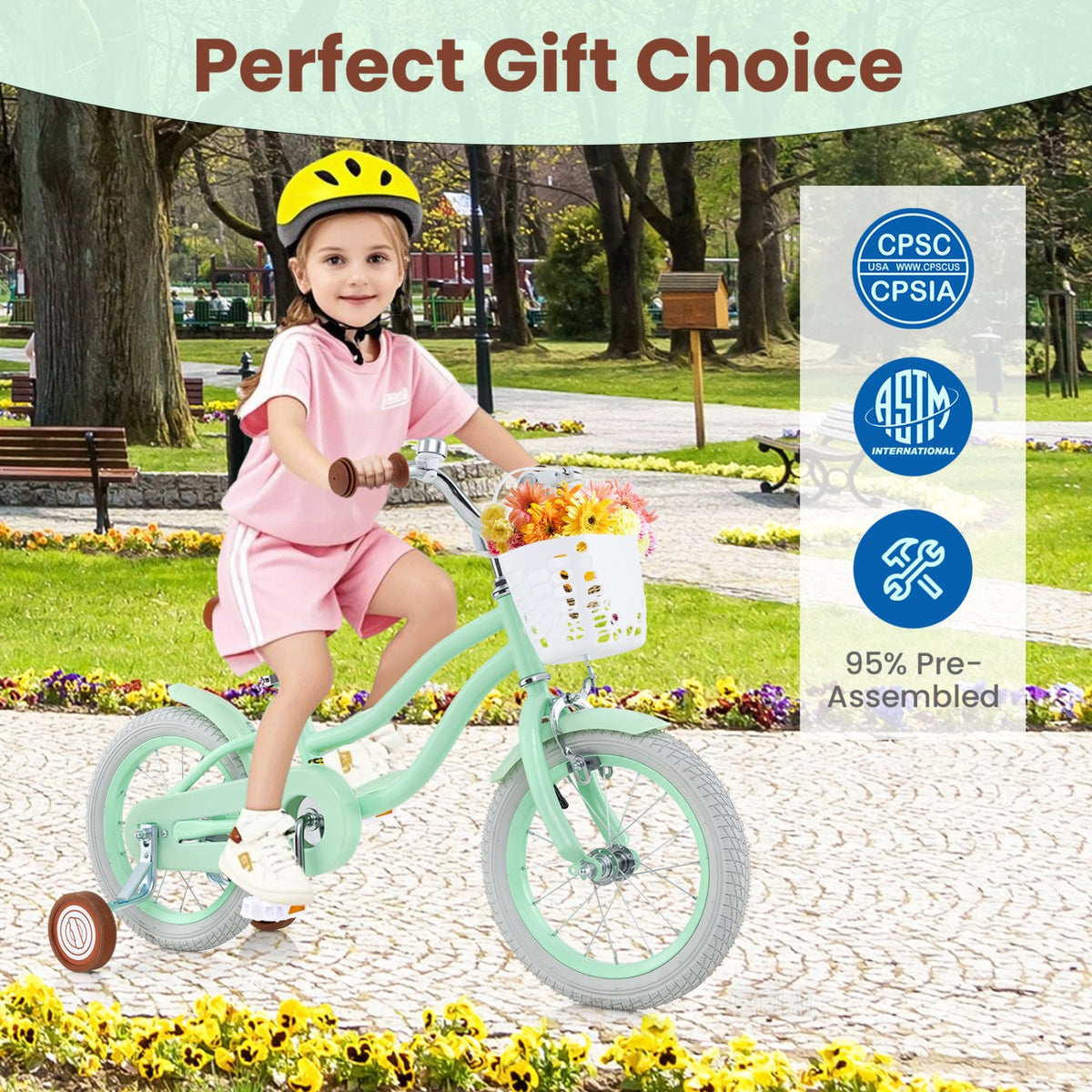 16 Inch Kids Bike with Adjustable Seat and Bell for Kids 3-8 Years Olds-16 inches view 9