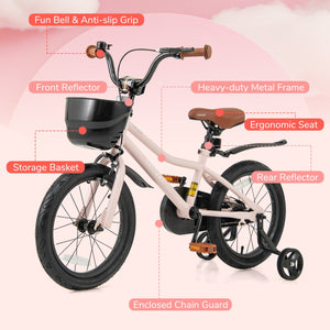 16-Inch Kids Bike with Basket and Adjustable Handlebar for 4-7 Years Old view 6