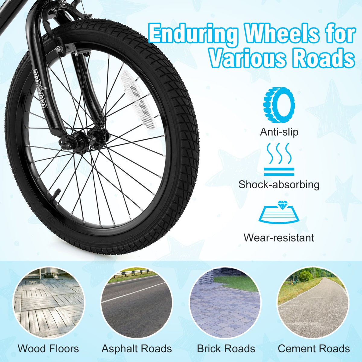 16 Inch Kids Bike with Basket and Training Wheels for Children Aged 4-7 Years Old view 8