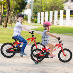Patented 16 Inch Kids Bike with LED Lights Adjustable Carbon Steel Bicycle for 4-7 Years Old-16 inches view 3
