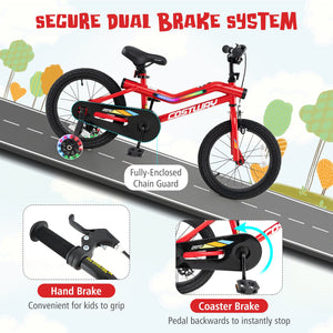 Patented 16 Inch Kids Bike with LED Lights Adjustable Carbon Steel Bicycle for 4-7 Years Old-16 inches view 6