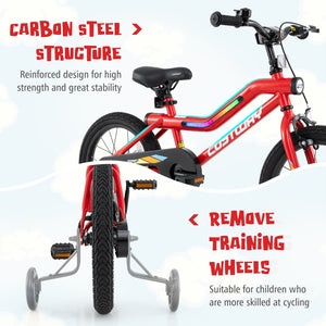 Patented 16 Inch Kids Bike with LED Lights Adjustable Carbon Steel Bicycle for 4-7 Years Old-16 inches view 8