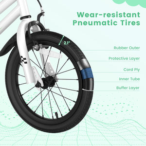 16 Inch Kids Bike with Removable Training Wheels-Black & White view 9