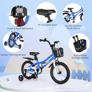 16 Inch Kids Bike with Removable Training Wheels-Blue view 5