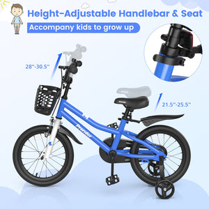 16 Inch Kids Bike with Removable Training Wheels-Blue view 6