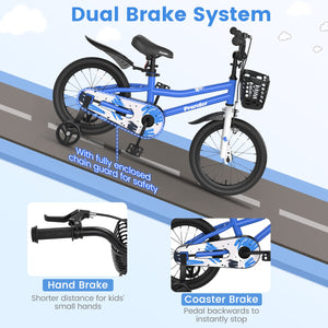 16 Inch Kids Bike with Removable Training Wheels-Blue view 7
