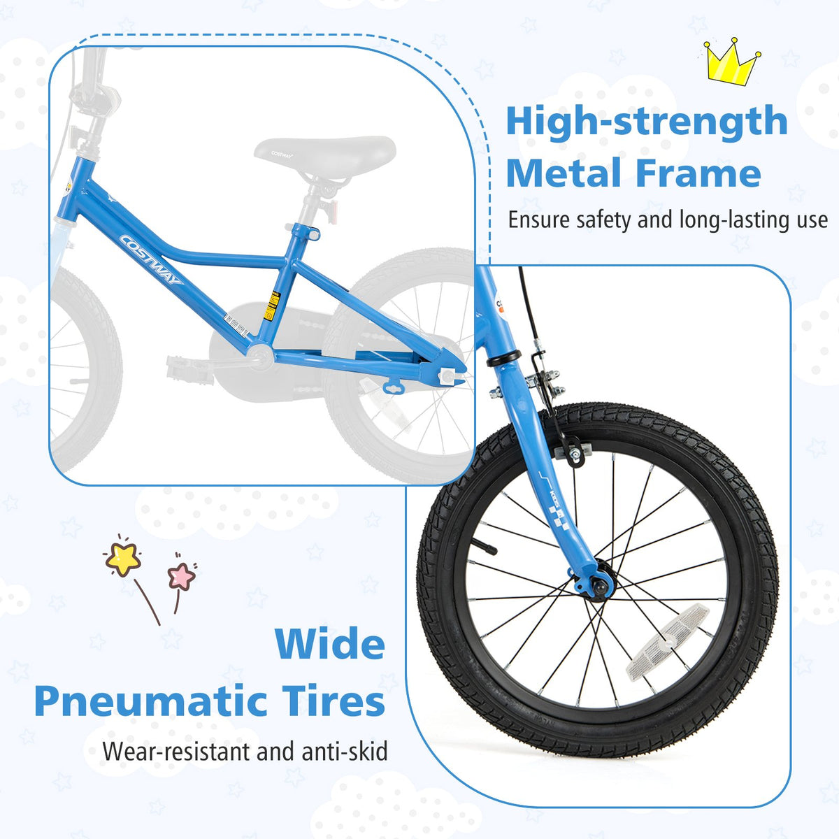 16 Inch Kids Bike with Removable Training Wheels for Aged 4-7 Years Old view 7