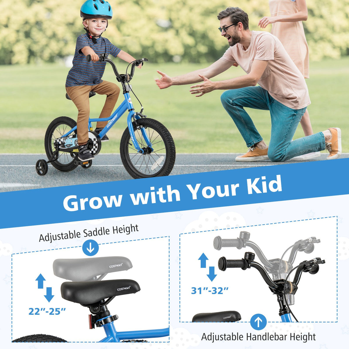 16 Inch Kids Bike with Removable Training Wheels for Aged 4-7 Years Old view 8