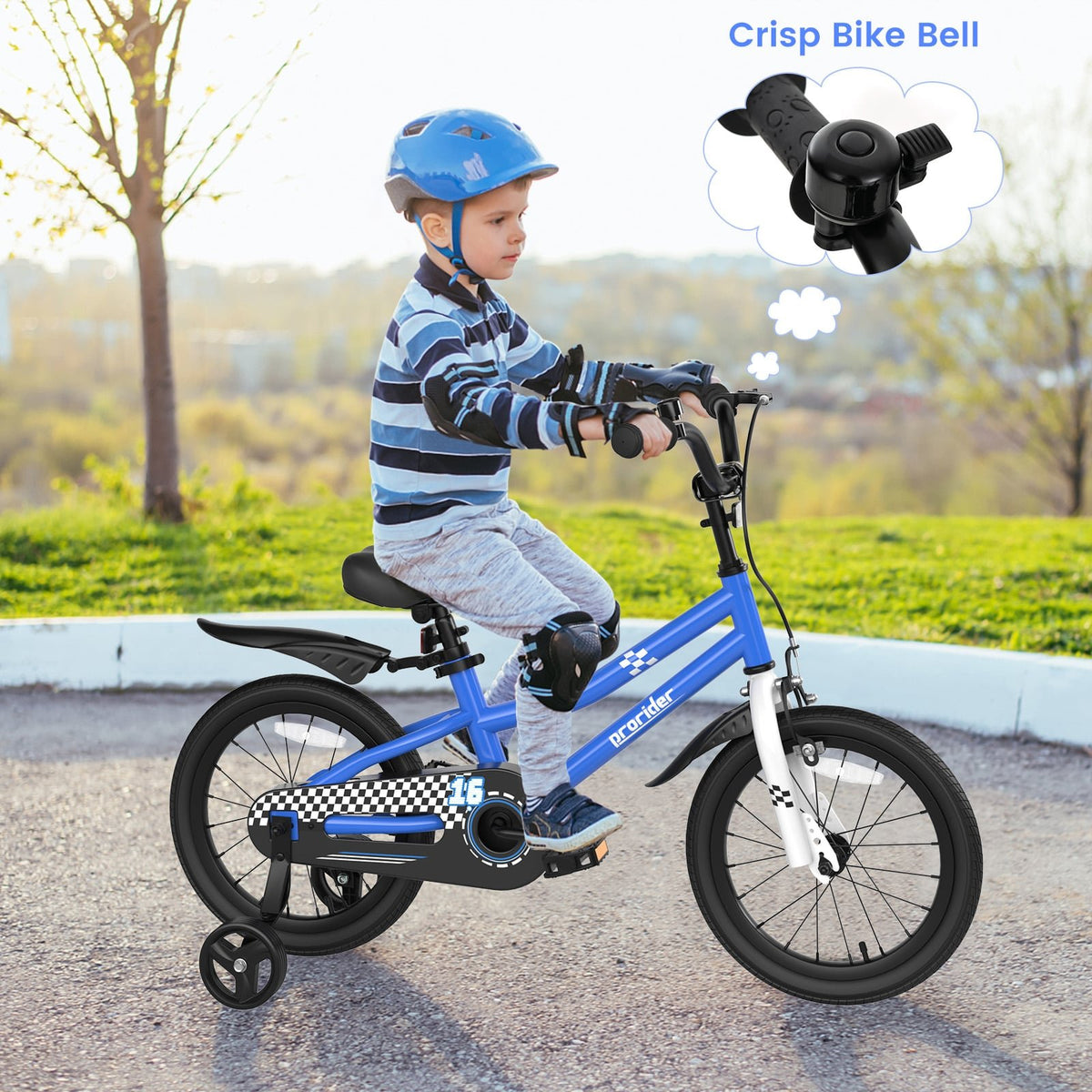 16 Inch Kids Bike with Removable Training Wheels-Navy view 3