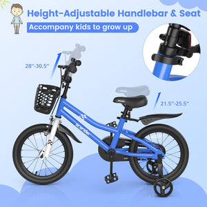 16 Inch Kids Bike with Removable Training Wheels-Navy view 6