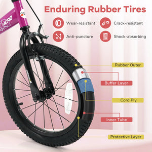 16-Inch Kids Bike with Removable Training Wheels Pink-Brave Hero view 9