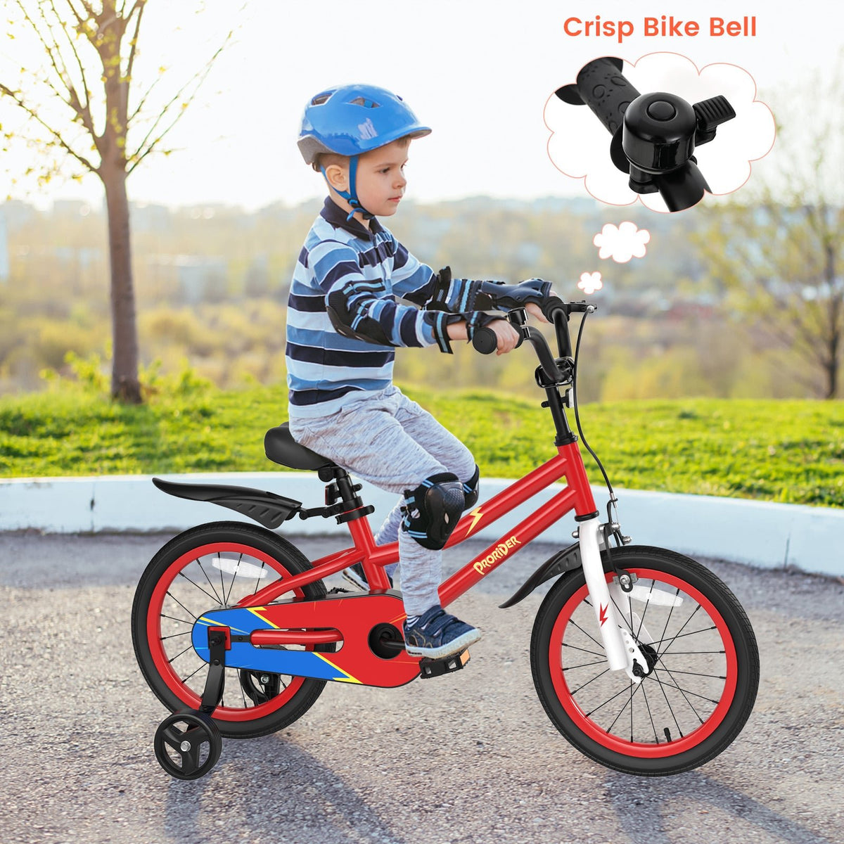 16 Inch Kids Bike with Removable Training Wheels-Red view 4