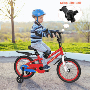 16 Inch Kids Bike with Removable Training Wheels-Red view 4