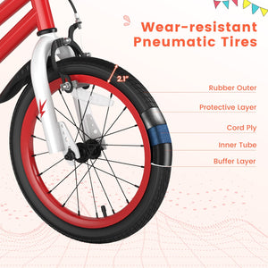 16 Inch Kids Bike with Removable Training Wheels-Red view 8