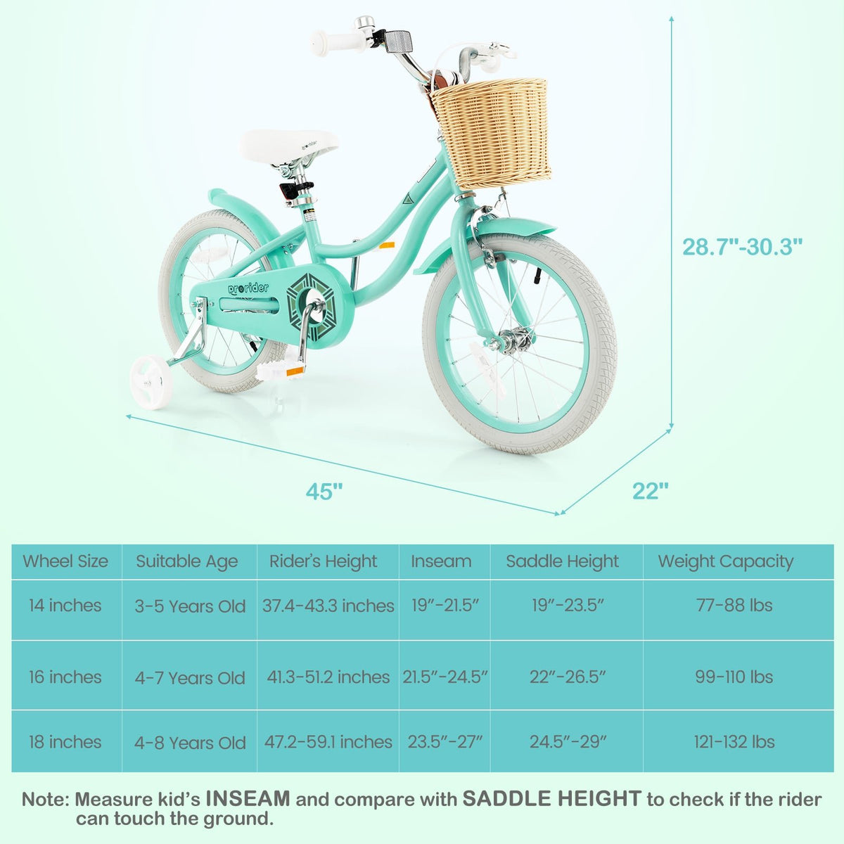 16-Inch Kids Bike with Training Wheels and Adjustable Handlebar Seat-Green view 5