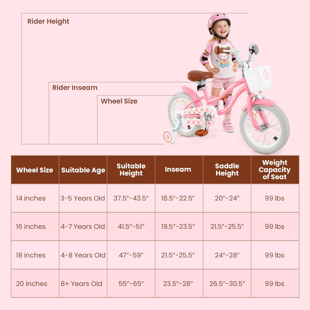 16 Inch Kids Bike with Training Wheels and Basket for Boys Girls 4-7 Years Old-16 inches view 4