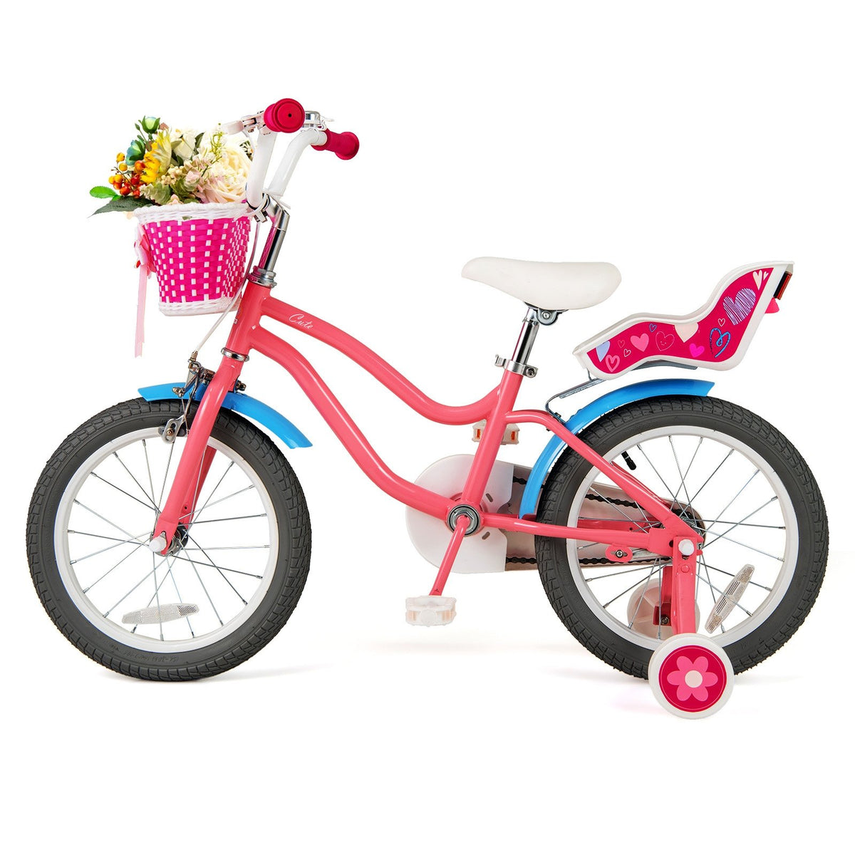 16 Inch Kids Bike with Training Wheels and Storage Basket-16 inches view 3