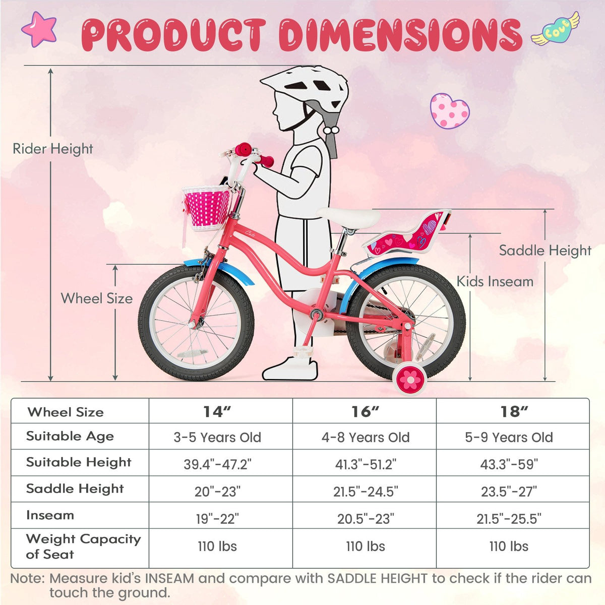 16 Inch Kids Bike with Training Wheels and Storage Basket-16 inches view 4