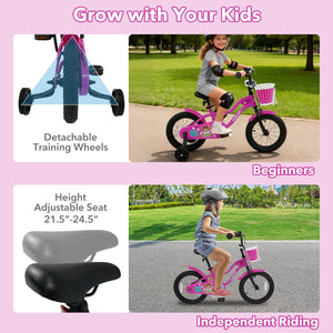 16 Inch Kids Bike with Training Wheels for Aged 4-7 Years Old - Magic Rose view 6