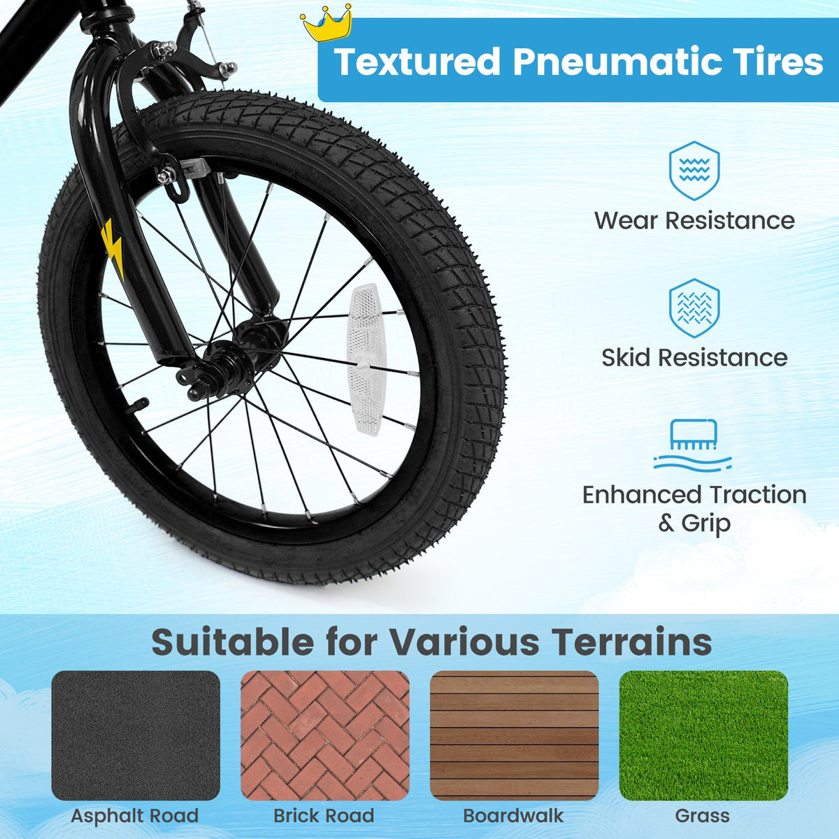 16 Inch Kids Bike with Training Wheels for Ages 4-7 Years Old Black- Street Art Time view 7