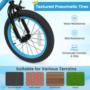 16 Inch Kids Bike with Training Wheels for Ages 4-7 Years Old Blue- Street Art Time view 7