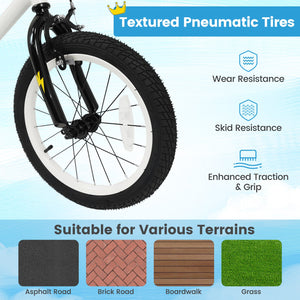 16 Inch Kids Bike with Training Wheels for Ages 4-7 Years Old White- Street Art Time view 7