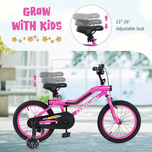 Patented 16 Inch LED Lighted Kids Bike with Training Wheels and Headlight for Ages 4-7 Years-16 inches view 9