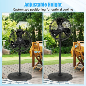 16 Inch Outdoor Misting Fan Oscillating Pedestal Fan with 3 Mist Levels-Black view 8