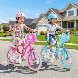 16 Inches Girls Bike with Front Bag and Streamers for 4-7 Years Blue view 3
