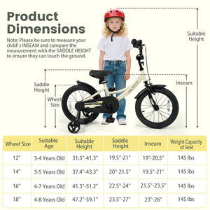 16 Inches Kids Bike Sport Bicycle with Removable Training Wheels view 4