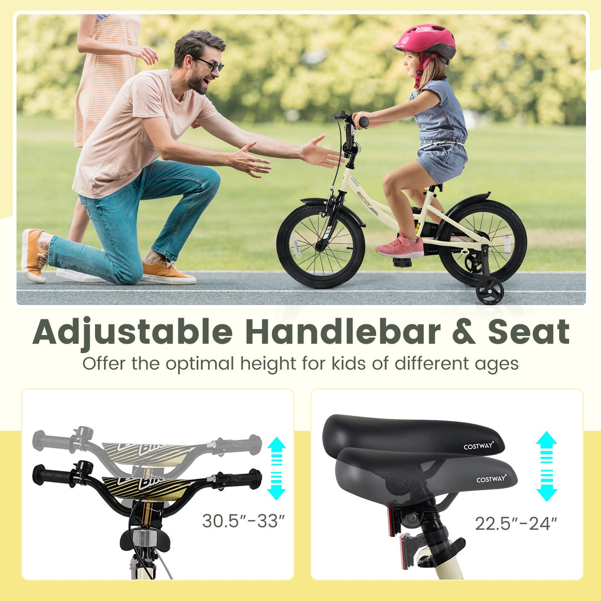 16 Inches Kids Bike Sport Bicycle with Removable Training Wheels view 8