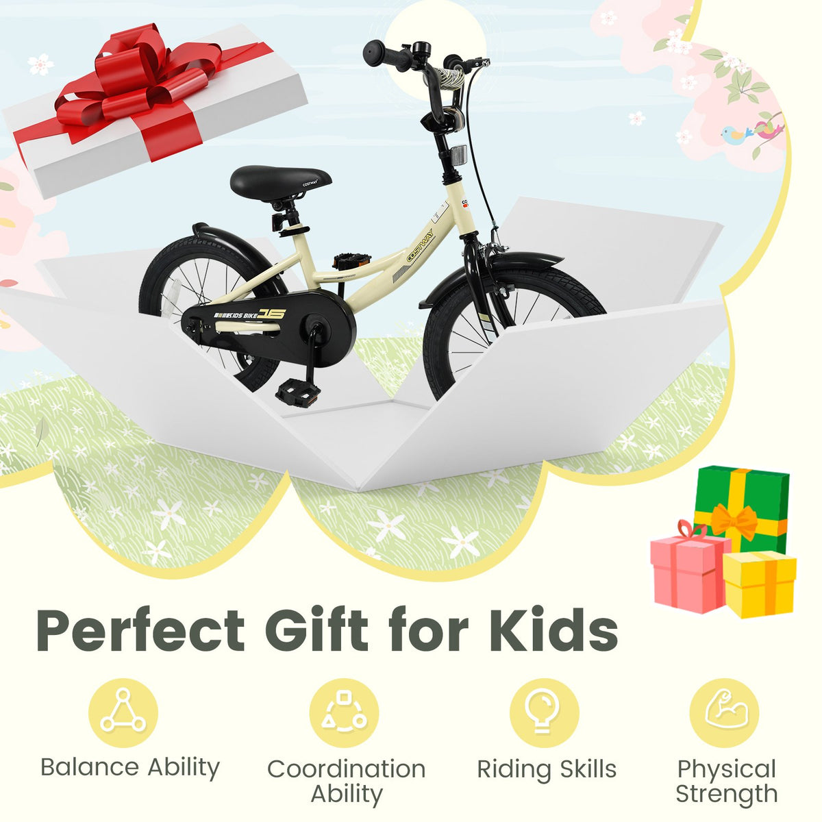 16 Inches Kids Bike Sport Bicycle with Removable Training Wheels view 9