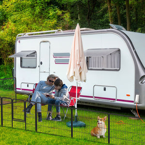 16 Panel 24/32/40 Inches Height Dog Playpen with Lock and Large Door-24 inches view 2
