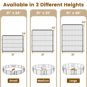 16 Panel 24/32/40 Inches Height Dog Playpen with Lock and Large Door-24 inches view 6